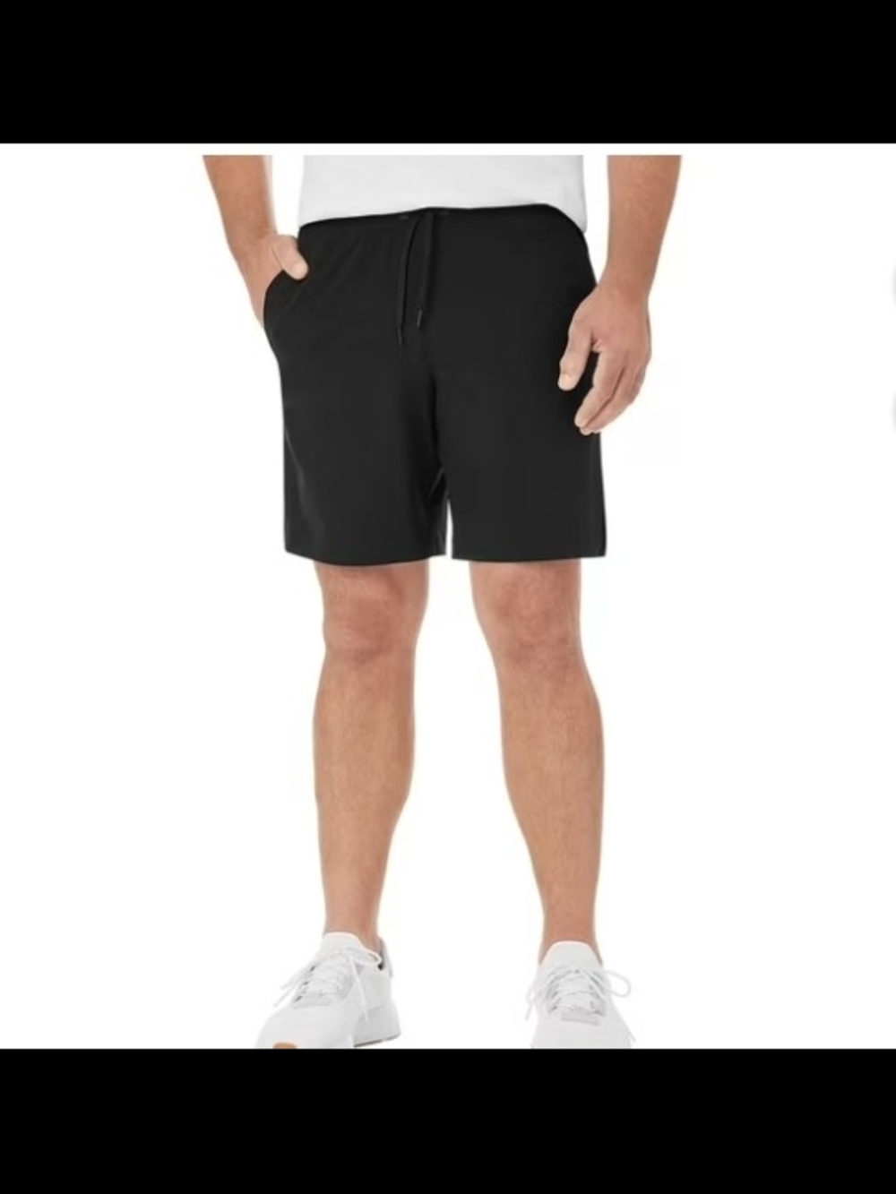 Men's Black Performance Athletic Shorts with Drawstring